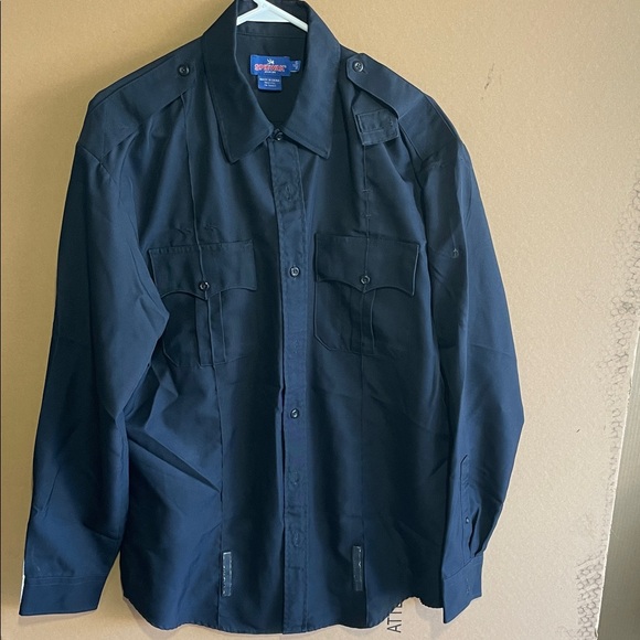 Spiewak Men's Dark Blue Button-Up long sleeve uniform shirt - Picture 1 of 3